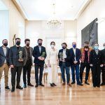 El nominado al Oscar Alberto Mielgo y los cortometrajistas ganadores de los Goya son recibidos por Díaz Ayuso