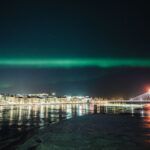 Lumberjack’s Candle Bridge with Northern Lights in Rovaniemi Lapland Finland